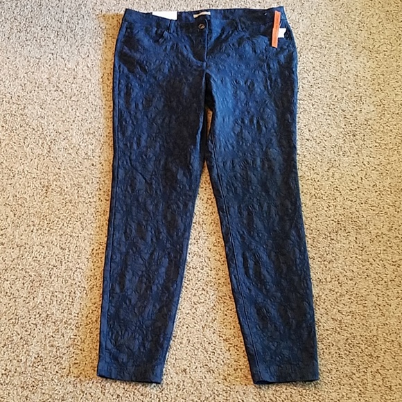 Dalia Collection NWT City Fit blue jacquard leggings - Picture 2 of 8